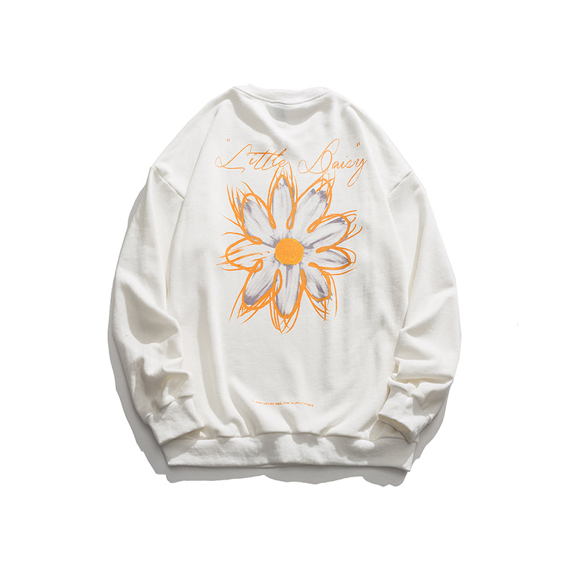 Men's autumn daisy print sweatshirt