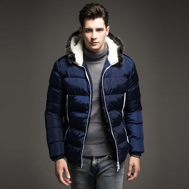 Winter Fashion Padded Coat Stitching Hood