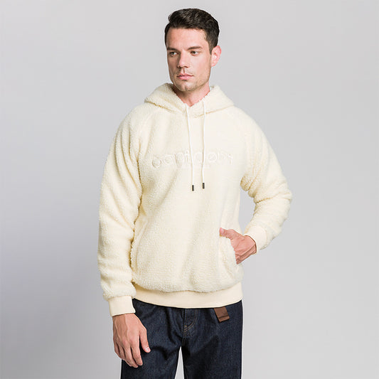 Fashion Solid Color Pullover Hooded Sweater Big Pocket Men's New Style Drawstring