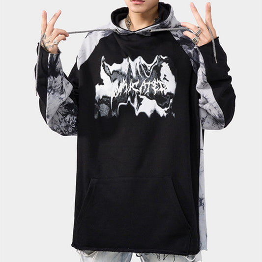 Tie Dye Panel Hooded Loose Sweater High Street