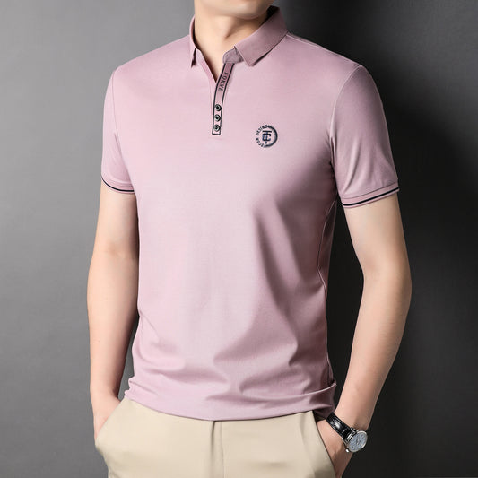 Solid Color Men's Polo Shirt Top Half Sleeve