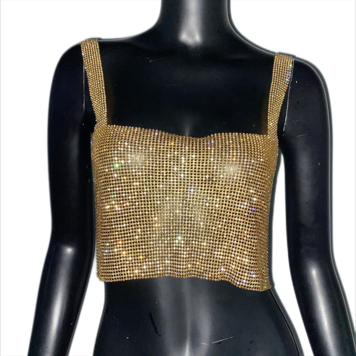 Women's Rhinestone Hot Girl Camisole Carnival Super Shiny Metal Rhinestone Top