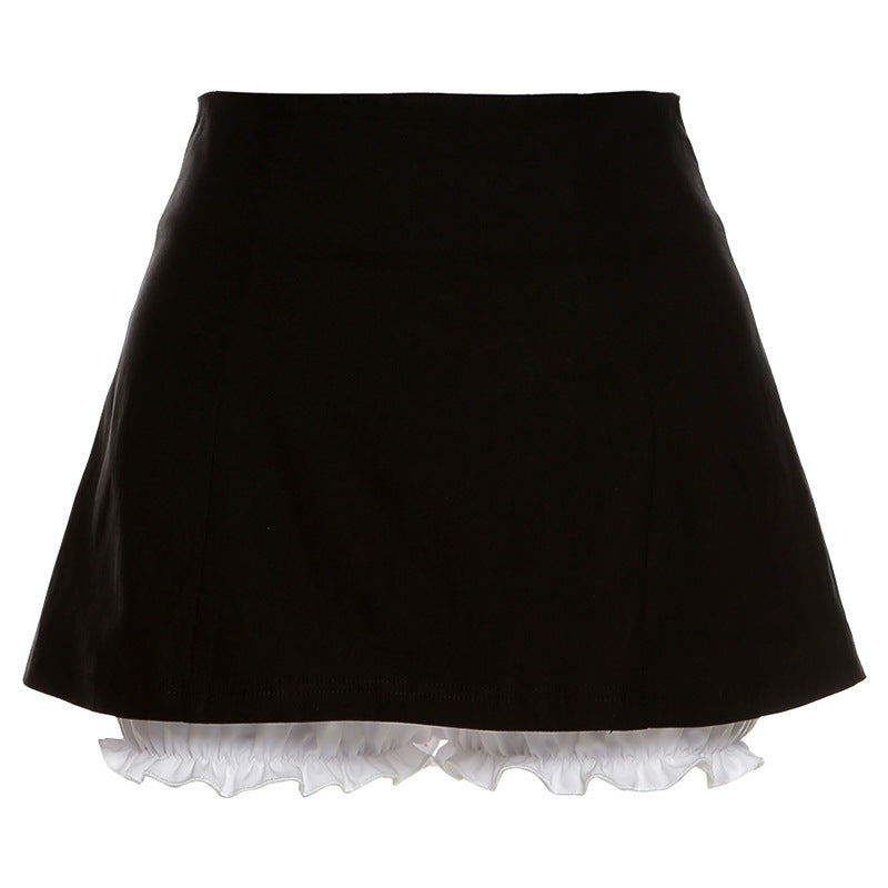 Woman Black Fashionable Temperament  Short Skirts