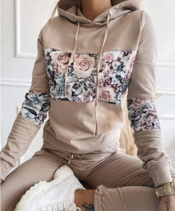 Women's New Hoodies Print Panel Pants