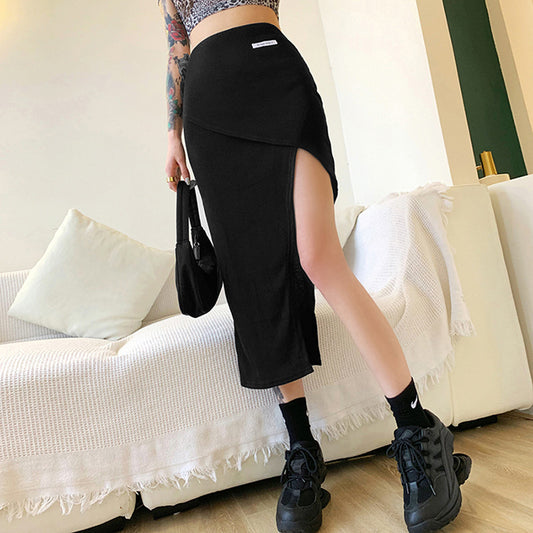 Irregular high waist tight-fitting hip skirt