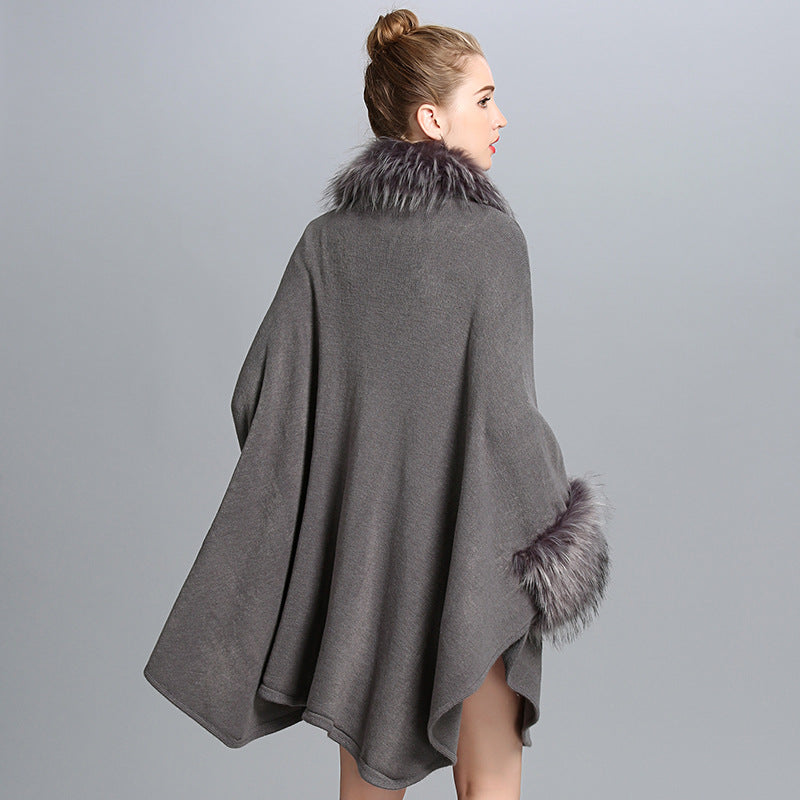 Faux Fur Cape Cape Women's Coat