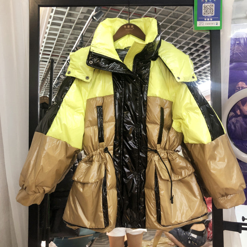 Contrast down jacket