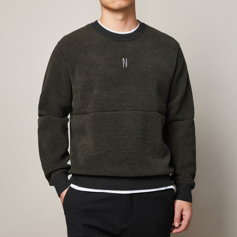 Men's Imitation Cashmere Embroidered Thick Sweater