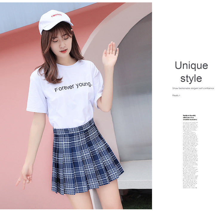 Spring And Summer Jk White A-line New Korean Version High Waist Short Skirt