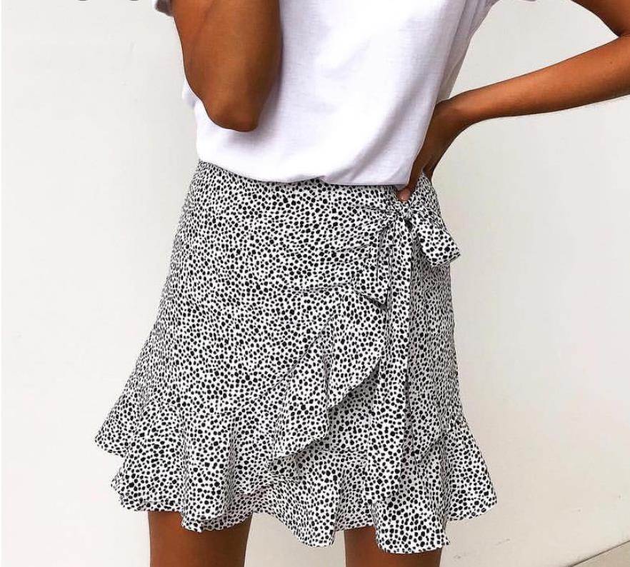 Ruffle skirt evening high waist skirt