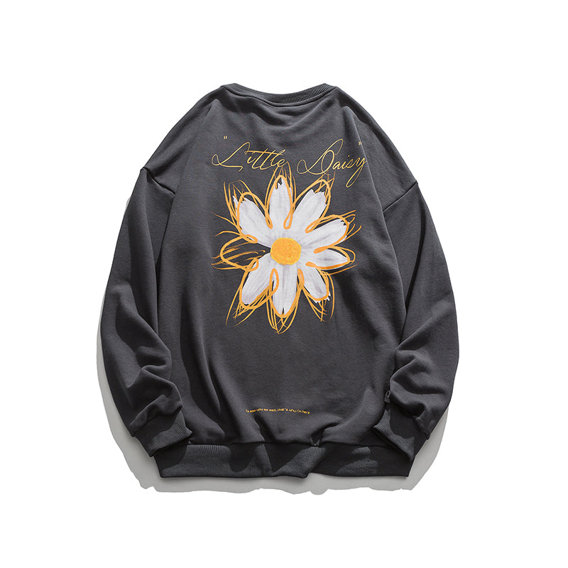 Men's autumn daisy print sweatshirt