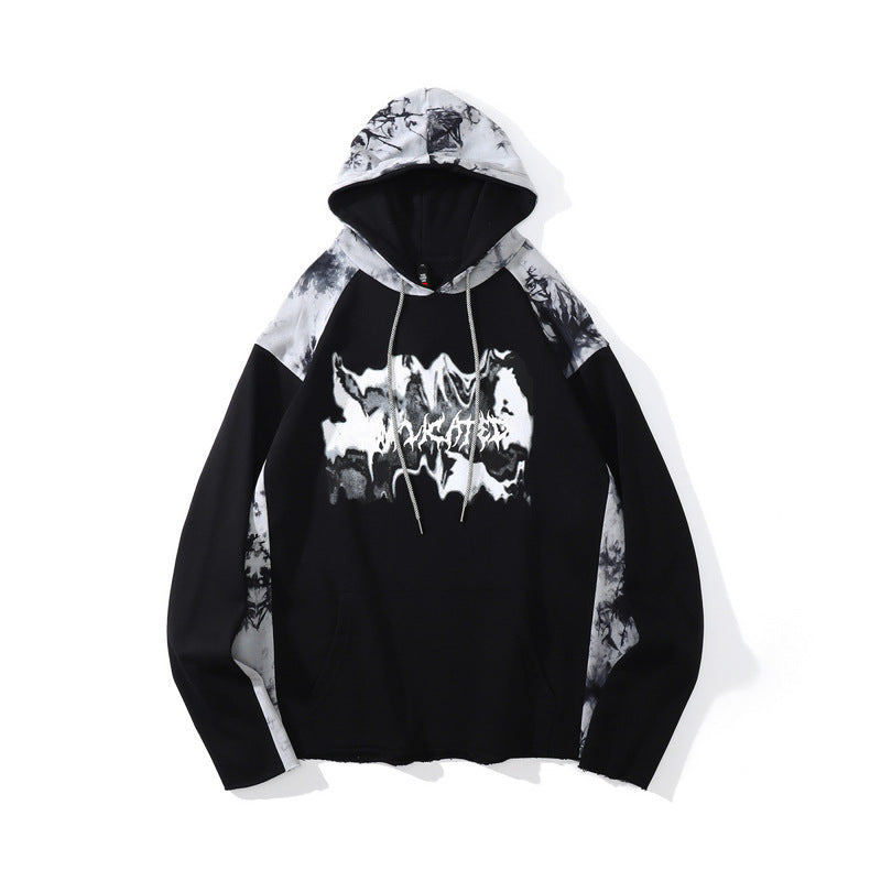 Tie Dye Panel Hooded Loose Sweater High Street