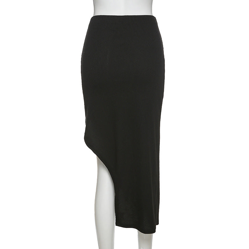 Irregular high waist tight-fitting hip skirt