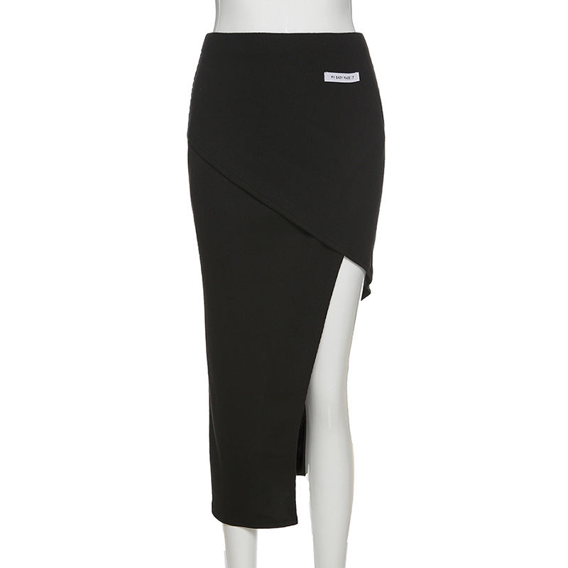 Irregular high waist tight-fitting hip skirt