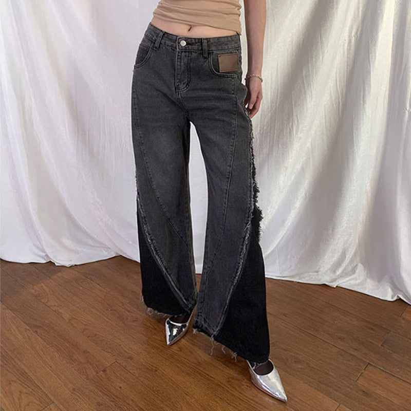 Women's Vintage Gray Long Jeans