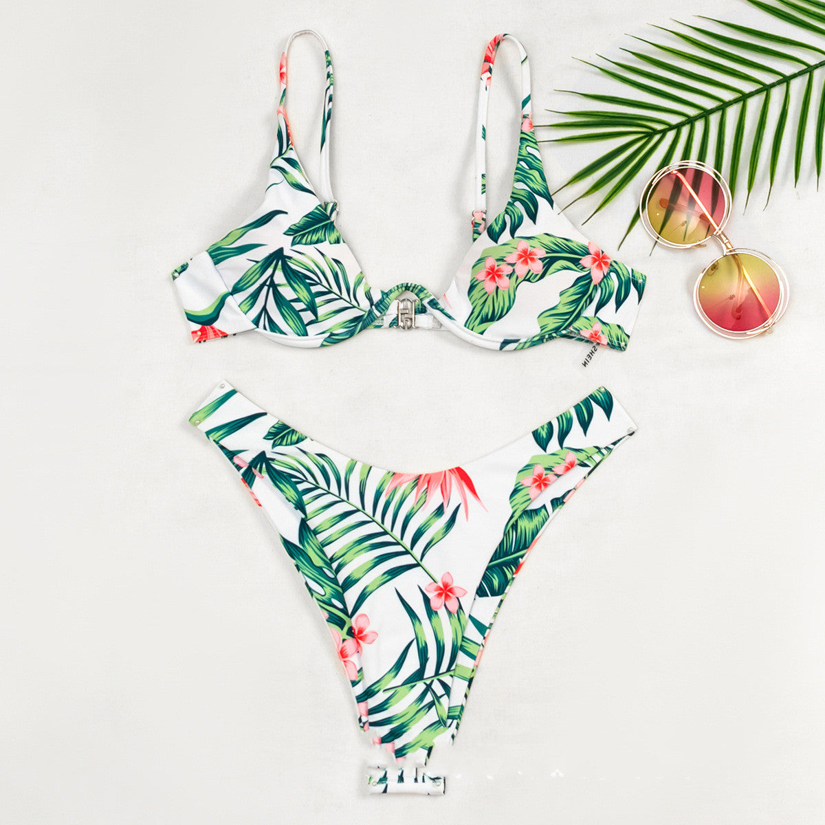 European and American Split Print Swimsuit