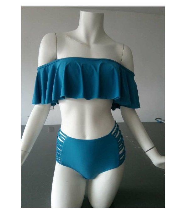 New High Waist One Shoulder Split Bikini Swimsuit Ladies Braided Swimsuit