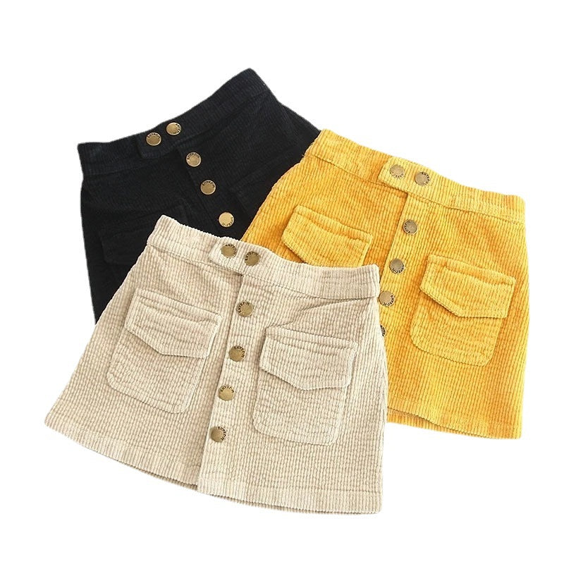 Girls' Skirts Western Style Corduroy Hip Skirts