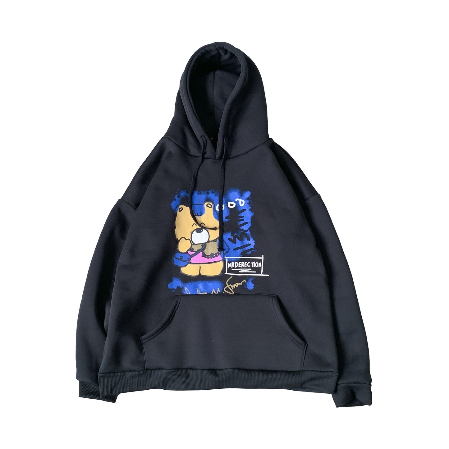 Men's printed plus fleece hooded sweatshirt