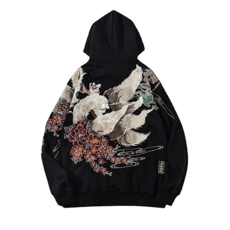 Men's Hoodie Sweater Chinese Style Full Width Embroidery