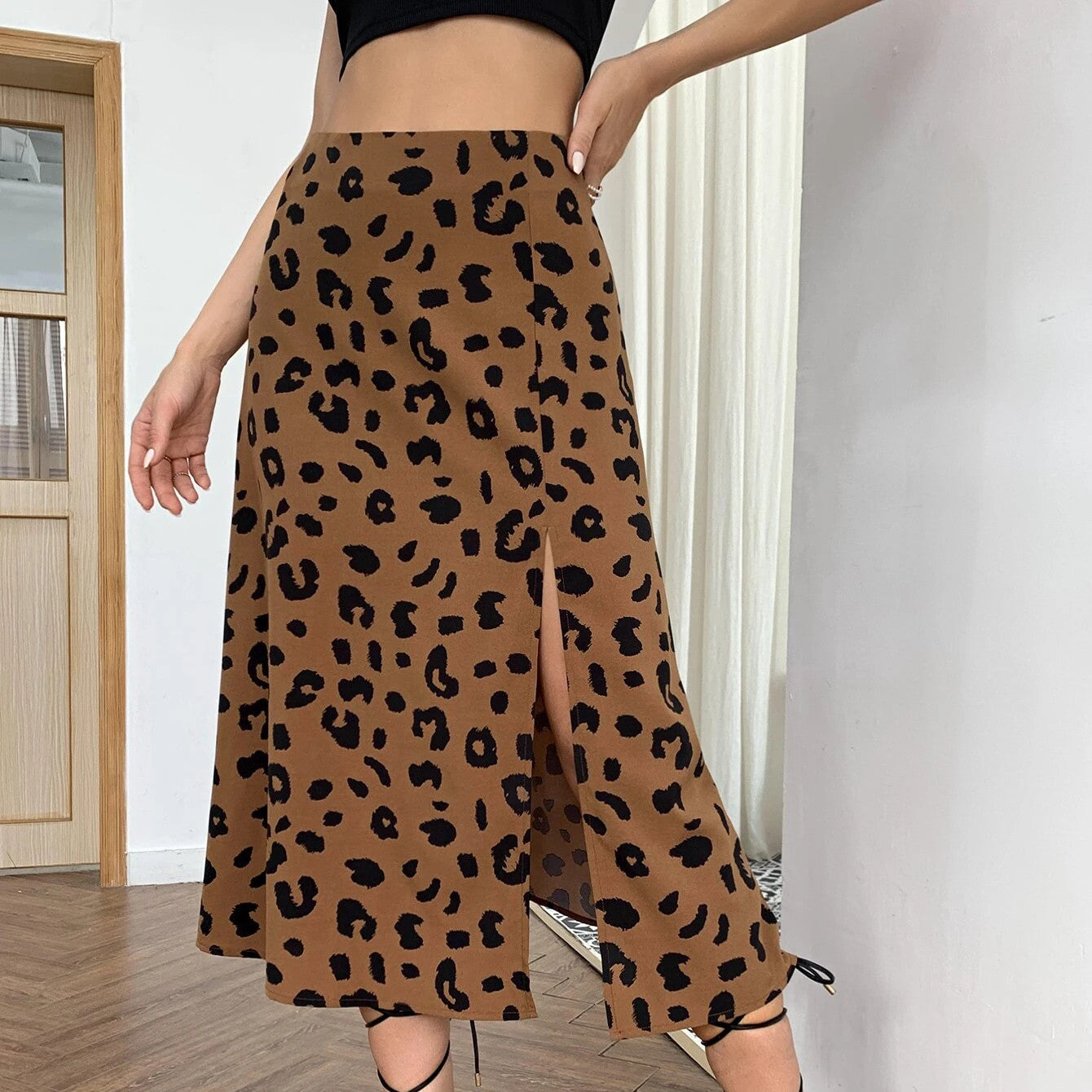 Women's Slim High Waist Printed Skirt