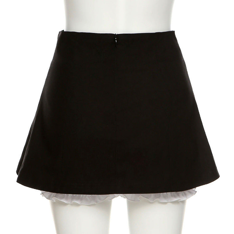 Woman Black Fashionable Temperament  Short Skirts