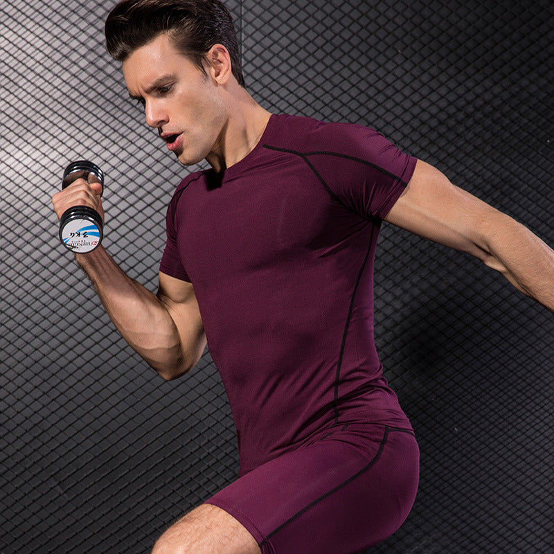 Men's PRO Tight Short Sleeve Fitness Exercise