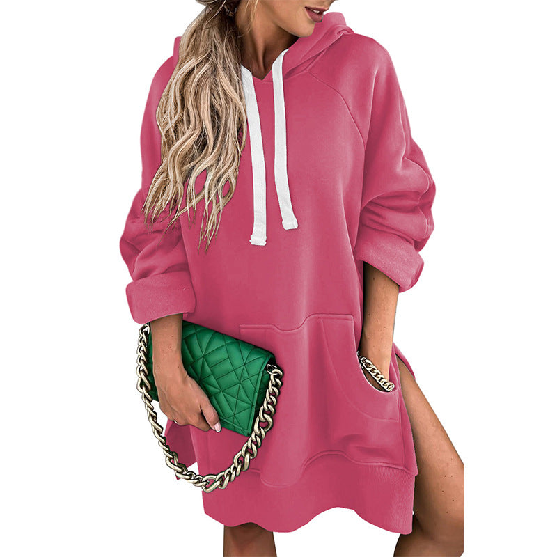 Solid Color Mid-length Loose-fitting Women's Sweater