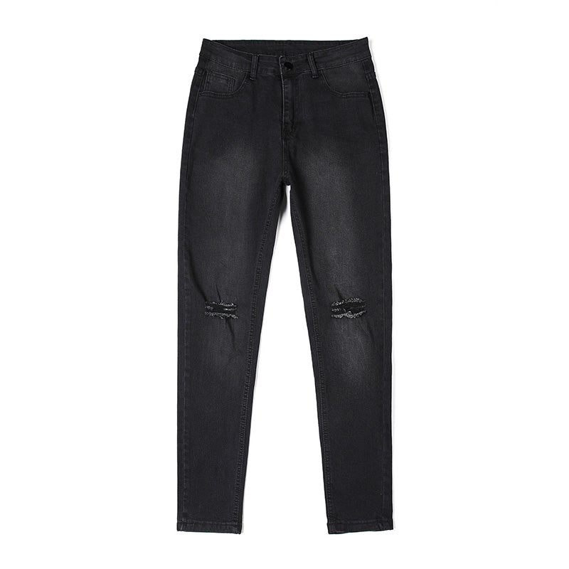 Casual Shredded Slim Zip Pencil Pants