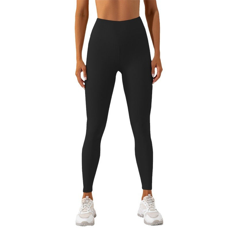 Nude Feel Belly Contracting Hip Raise High Waist Fitness Pants Outer Wear Running Exercise Pants Women