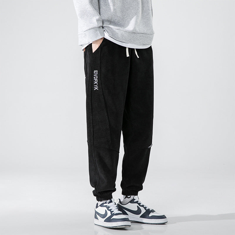 Men's Thickened Chenille Leisure Tappered Loose Track Pants