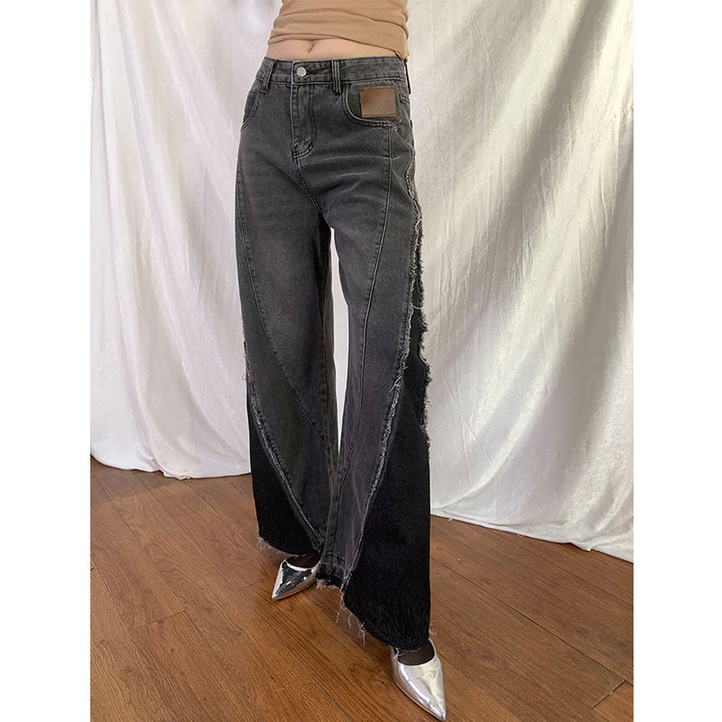 Women's Vintage Gray Long Jeans