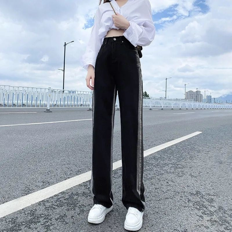 Black Gradient Straight Jeans