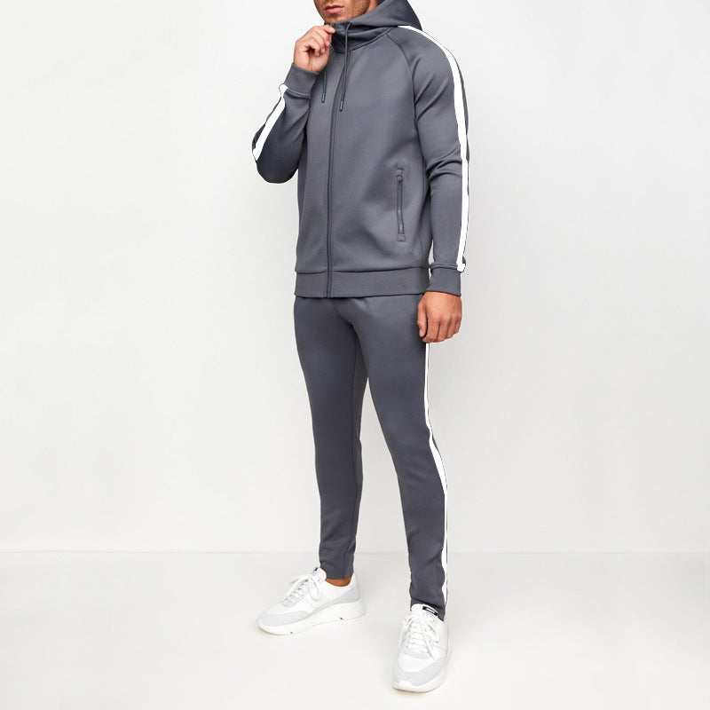 Plus Size Hooded Zip Cardigan Sports Suit