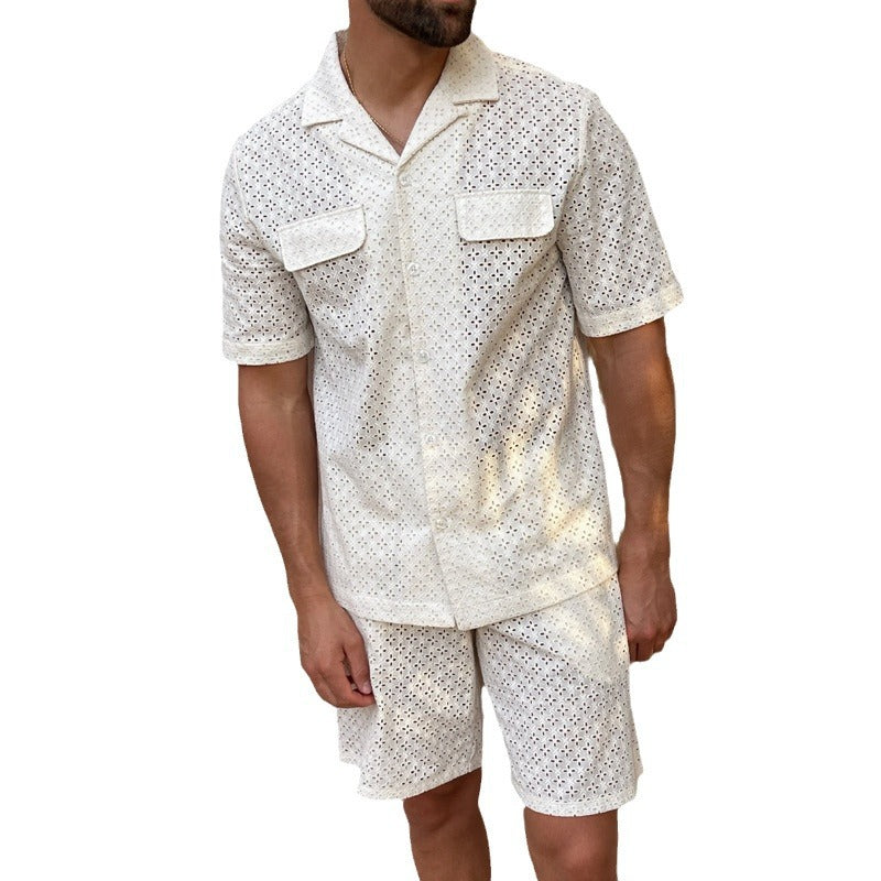 Shirt Shorts Two-piece Set Men's Suit