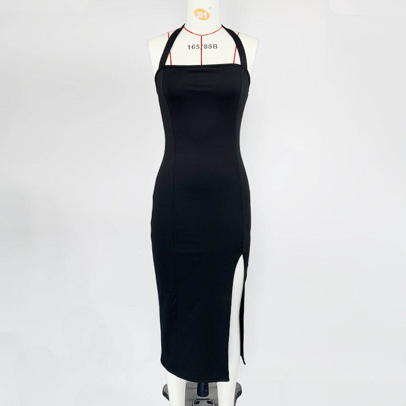 Women's Elegant Backless Halter Dress