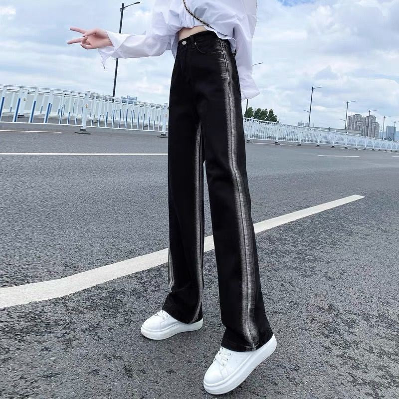 Black Gradient Straight Jeans