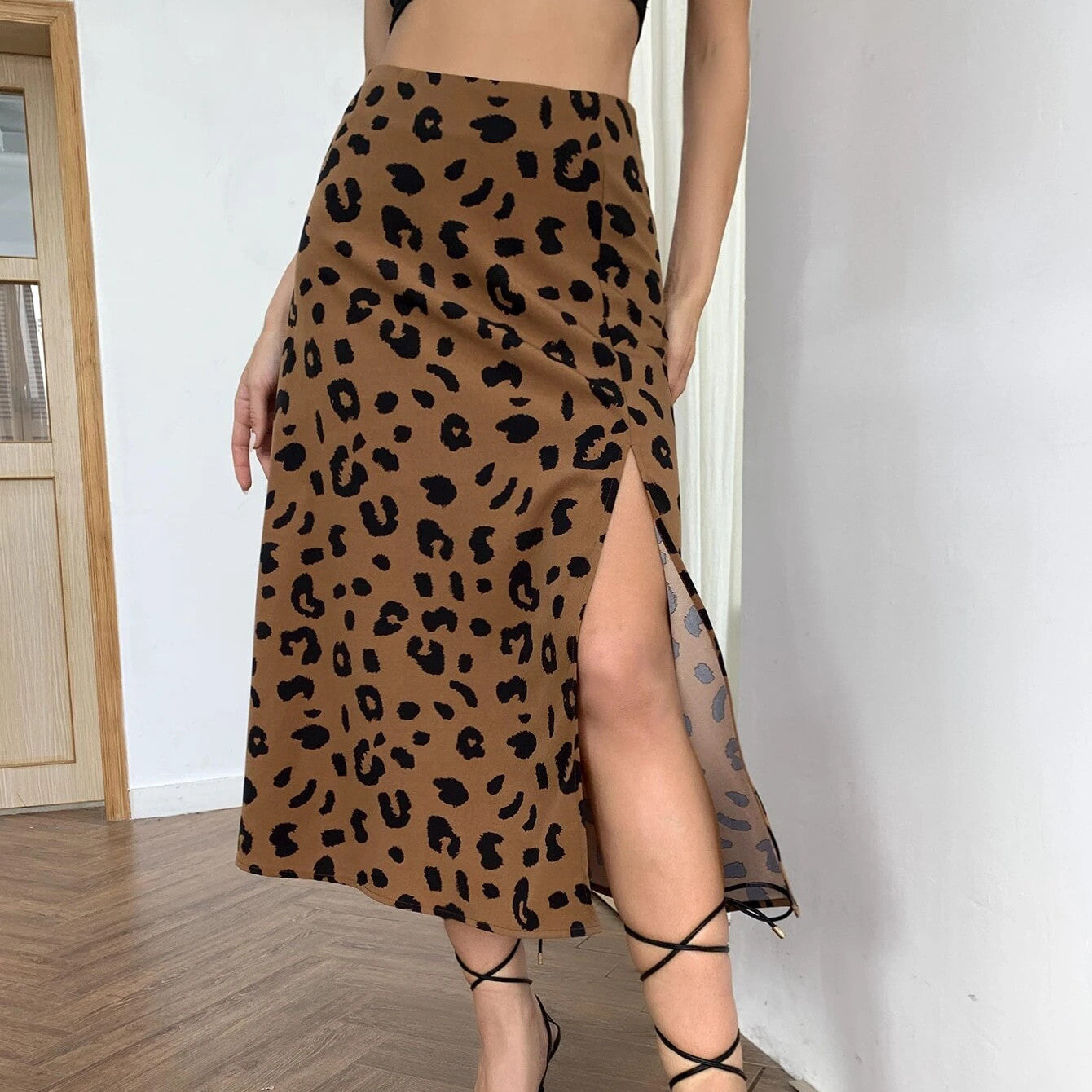 Women's Slim High Waist Printed Skirt