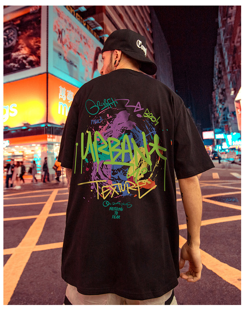 Short Sleeve Street Trendy Plus Size Men's Clothing