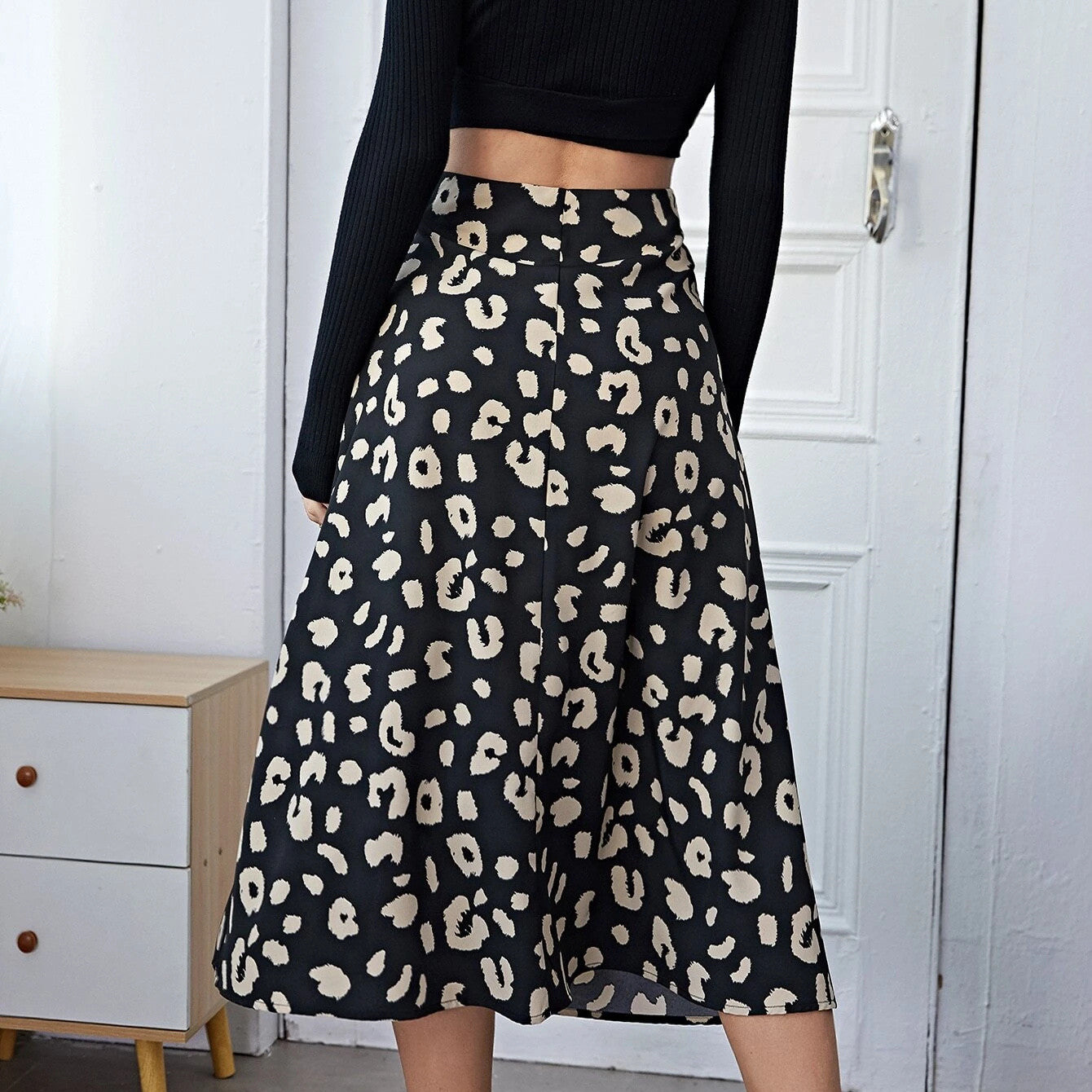 Women's Slim High Waist Printed Skirt