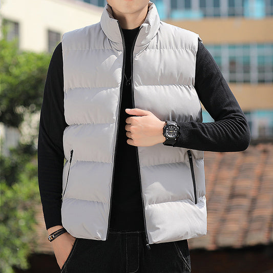 Casual Loose Padded Stand-collar Cardigan Men's Youth Fashion Jacket