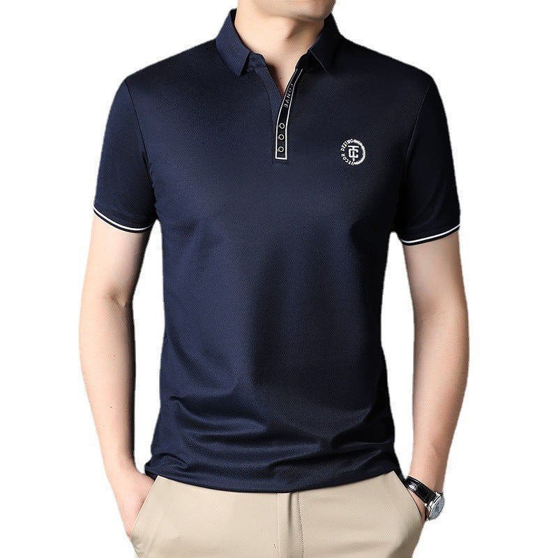 Solid Color Men's Polo Shirt Top Half Sleeve