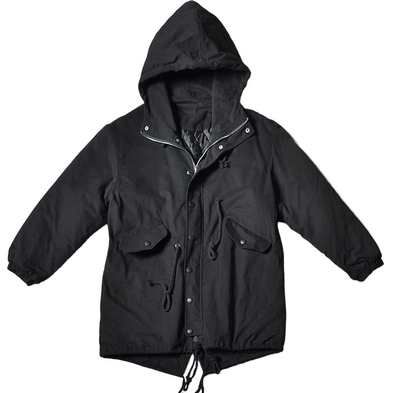 Men's Mid-length Anorak Loose Casual Dark National Fashion Coat