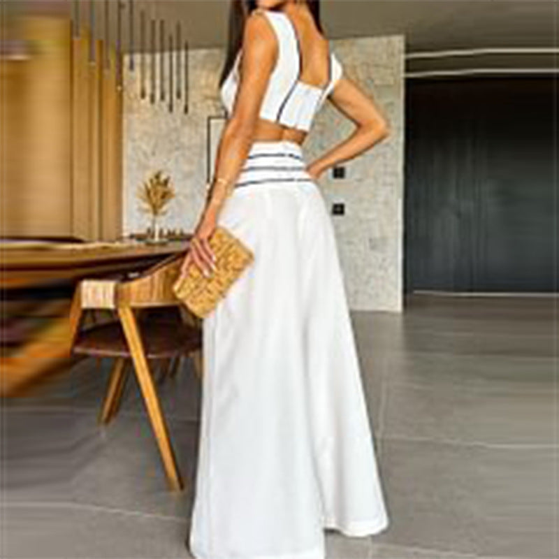 Women's Summer Vest Trousers Beach Vacation Suit