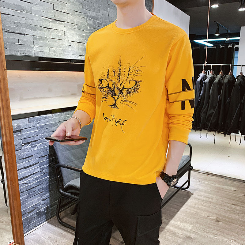 Hoodie Sweater Men's Long Sleeve T-shirt Men's Round Neck Sports