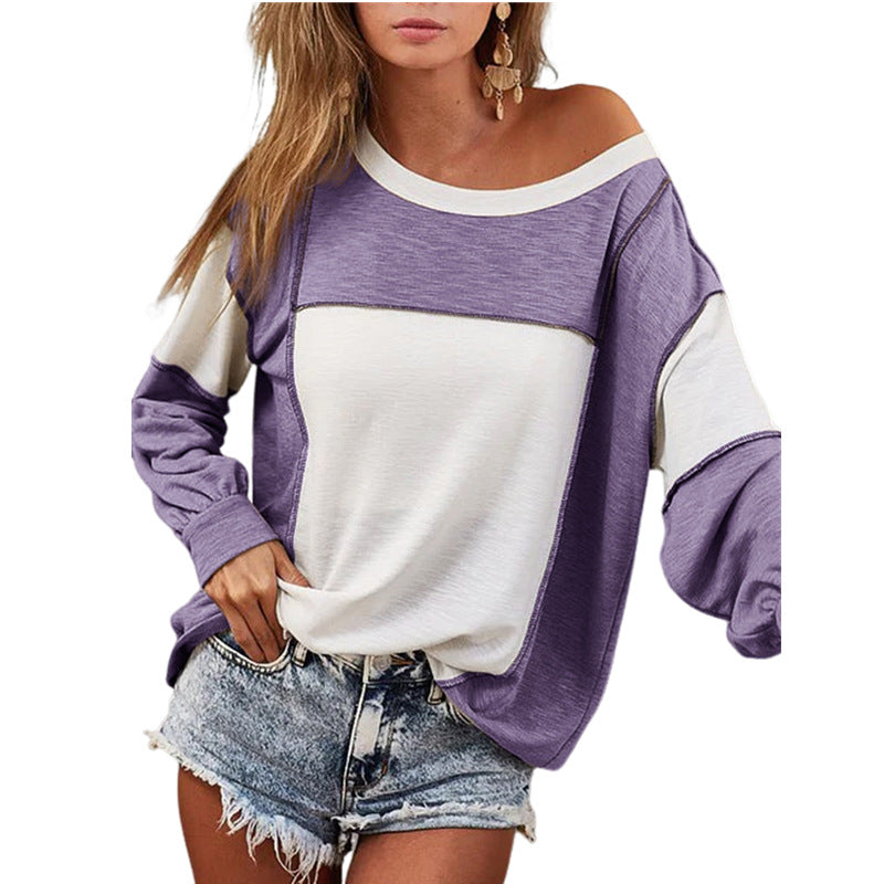 Round Neck Multicolor Pullover Fashion Loose Casual Sweater