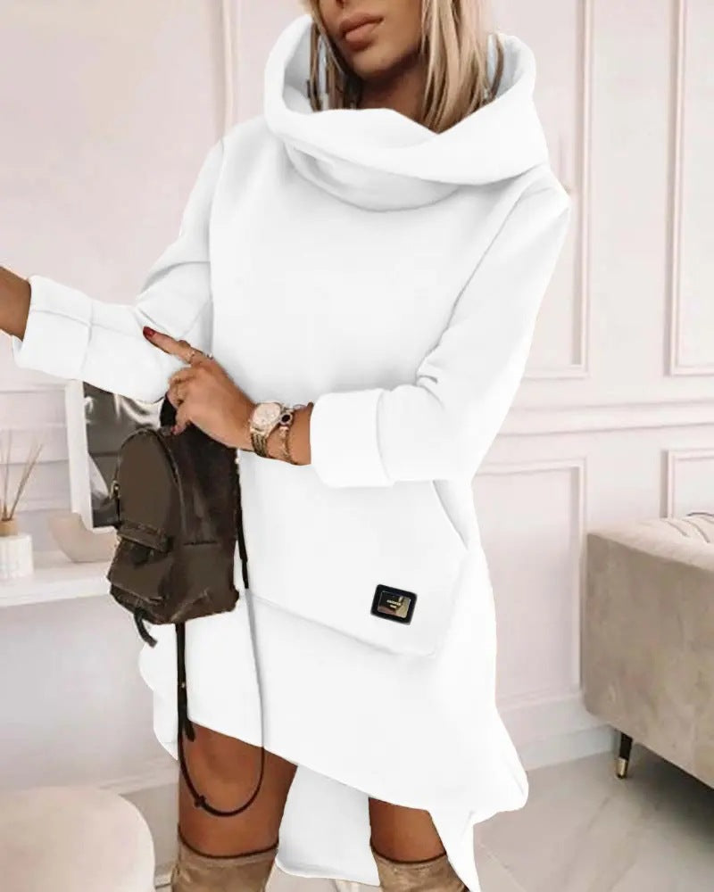 Long Sleeve Hood Pocket Long Sleeve Long Loose-fitting Casual Pullover Women