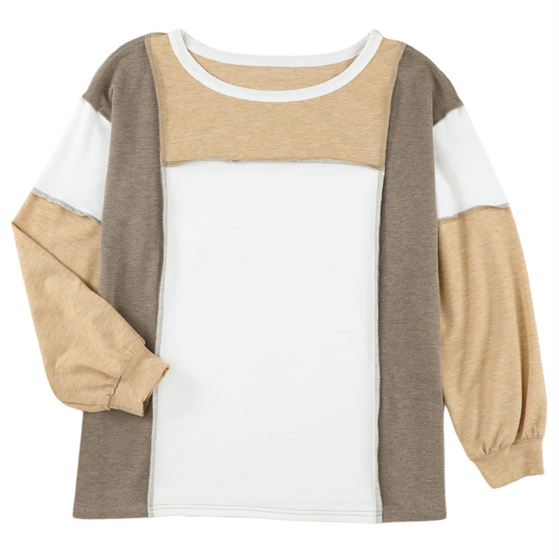 Round Neck Multicolor Pullover Fashion Loose Casual Sweater