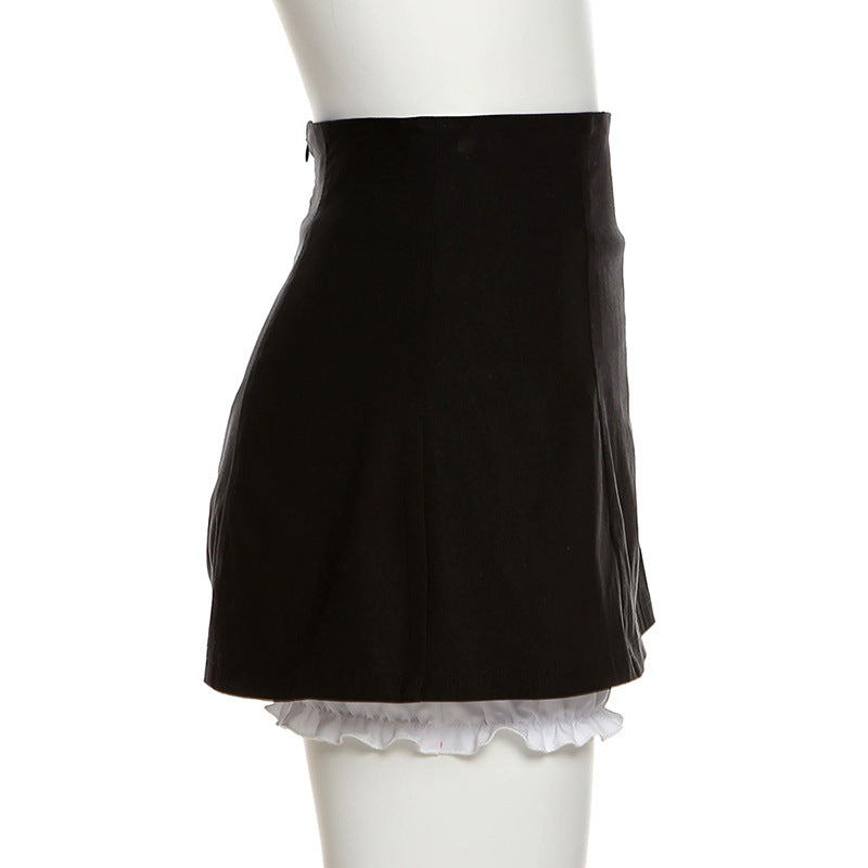 Woman Black Fashionable Temperament  Short Skirts