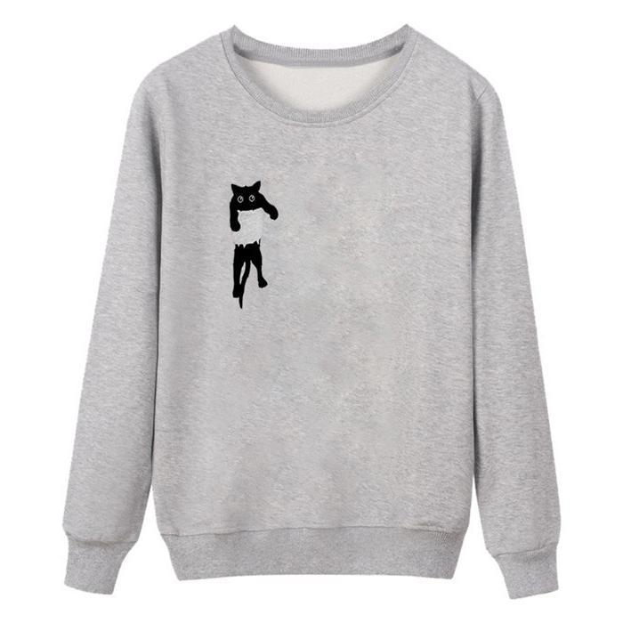 Autumn Pocket Cat Fashion Sweater For Women